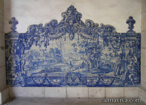 Azulejos blue tile panel Portugal