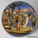 Maiolica ceramics tin-glazed platter