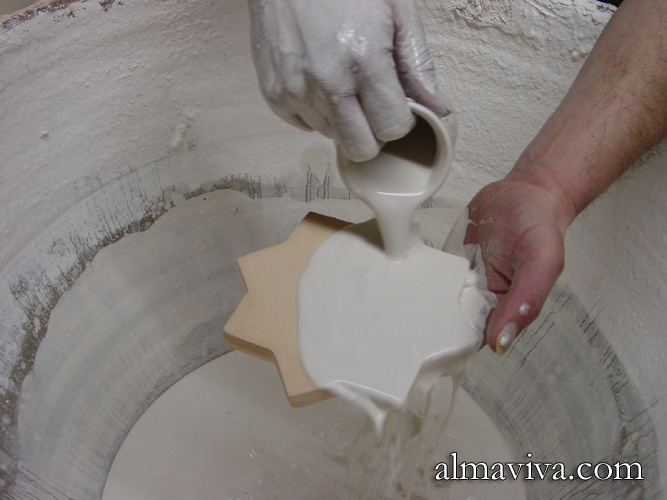 glazing handmade tile