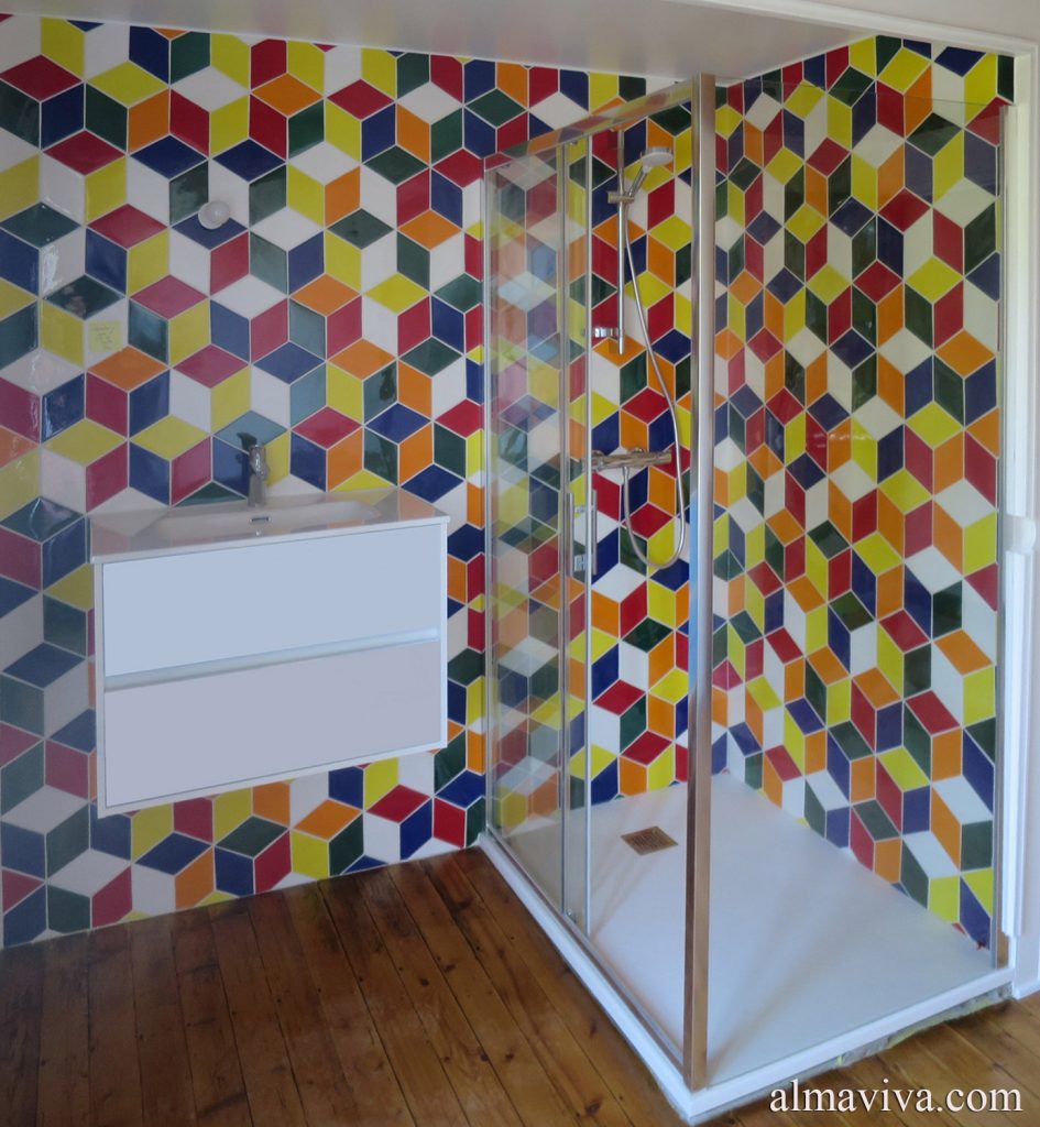 Ref. CD43 - Another coloured shower, inspired by the Rubik's cube